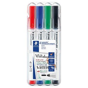 STAEDTLER compact Whiteboard-Marker farbsortiert 1,0 - 2,0 mm, 4 St. STAEDTLER compact Whiteboard-Marker farbsortiert 1,0 - 2,0 mm, 4 St.