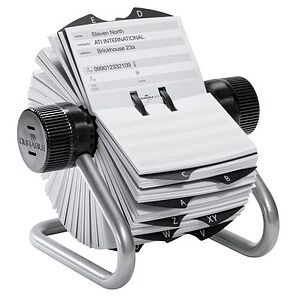 DURABLE Telefon-/Adress-Rollkartei Telindex silber, für 500 Adress,- Telefonkarten DURABLE Telefon-/Adress-Rollkartei Telindex silber, für 500 Adress,- Telefonkarten