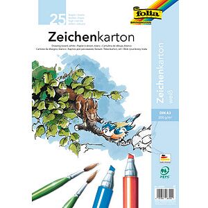 folia Tonpapier Zeichenkarton weiß 200 g/qm 25 St. folia Tonpapier Zeichenkarton weiß 200 g/qm 25 St.