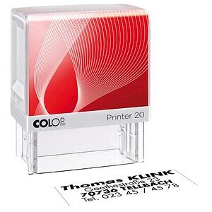 COLOP Textstempel, individualisierbar Printer 20 selbstfärbend schwarz ohne Logo, 1 St. COLOP Textstempel, individualisierbar Printer 20 selbstfärbend schwarz ohne Logo, 1 St.