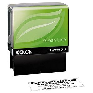 COLOP Textstempel, individualisierbar Printer 30 Green Line selbstfärbend schwarz ohne Logo, 1 St. COLOP Textstempel, individualisierbar Printer 30 Green Line selbstfärbend schwarz ohne Logo, 1 St.