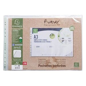 Exacompta Prospekthüllen Forever DIN A3 transparent genarbt 0,09 mm, 10 St. Exacompta Prospekthüllen Forever DIN A3 transparent genarbt 0,09 mm, 10 St.