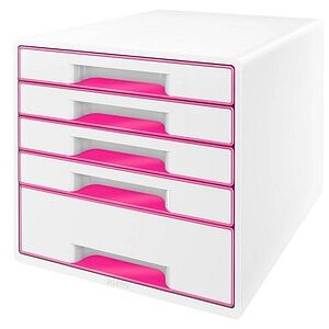 LEITZ Schubladenbox WOW Cube perlweiß/pink 52142023, DIN A4 mit 5 Schubladen, 1 St. LEITZ Schubladenbox WOW Cube perlweiß/pink 52142023, DIN A4 mit 5 Schubladen, 1 St.