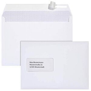 BONG Briefumschläge TopSTAR DIN C5 mit Fenster hochweiß haftklebend 250 St. BONG Briefumschläge TopSTAR DIN C5 mit Fenster hochweiß haftklebend 250 St.