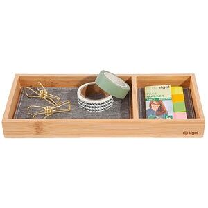 SIGEL Schreibtisch-Organizer Eyestyle hellgrau/schwarz Bambus 2 Fächer 24,5 x 10,9 x 2,5 cm SIGEL Schreibtisch-Organizer Eyestyle hellgrau/schwarz Bambus 2 Fächer 24,5 x 10,9 x 2,5 cm