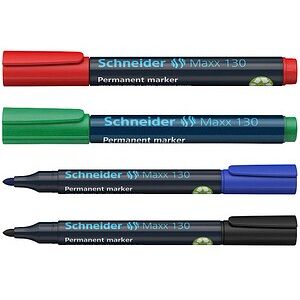 Schneider Maxx 130 Permanentmarker farbsortiert 1,0 - 3,0 mm, 4 St. Schneider Maxx 130 Permanentmarker farbsortiert 1,0 - 3,0 mm, 4 St.