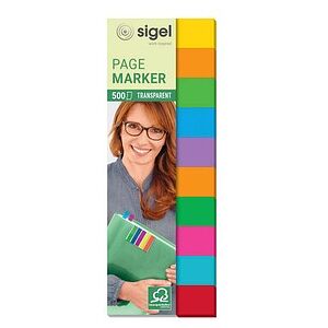 SIGEL Multicolor transparent Haftmarker farbsortiert 10x 50 Streifen SIGEL Multicolor transparent Haftmarker farbsortiert 10x 50 Streifen