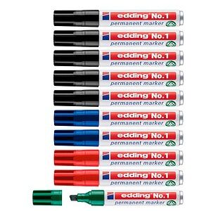 edding No. 1 Permanentmarker farbsortiert 1,0 - 5,0 mm, 10 St. edding No. 1 Permanentmarker farbsortiert 1,0 - 5,0 mm, 10 St.