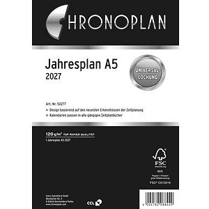 CHRONOPLAN Kalendereinlage 2027 Jahresplan A5 CHRONOPLAN Kalendereinlage 2027 Jahresplan A5