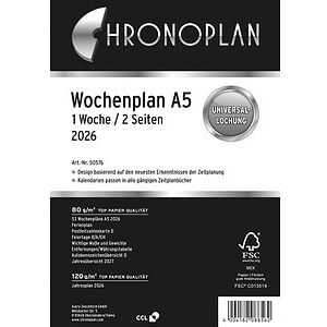 CHRONOPLAN Kalendereinlage 2026 Wochenplan A5 CHRONOPLAN Kalendereinlage 2026 Wochenplan A5