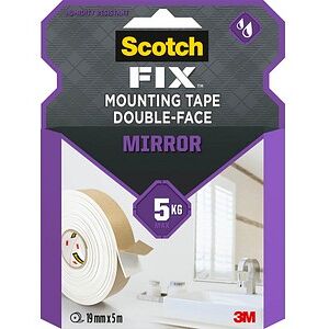 Scotch FIX™ MIRROR doppelseitiges Klebeband 19,0 mm x 5,0 m, 1 Rolle Scotch FIX™ MIRROR doppelseitiges Klebeband 19,0 mm x 5,0 m, 1 Rolle