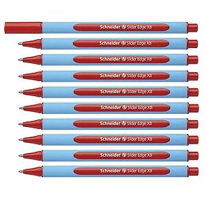 Schneider Kugelschreiber Slider Edge hellblau/rot, Schreibfarbe: rot, 10 St. Schneider Kugelschreiber Slider Edge hellblau/rot, Schreibfarbe: rot, 10 St.