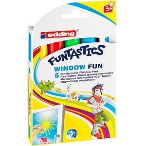 edding FUNTASTICS WINDOW FUN Kreidemarker farbsortiert 2,0 - 6,0 mm, 5 St. edding FUNTASTICS WINDOW FUN Kreidemarker farbsortiert 2,0 - 6,0 mm, 5 St.