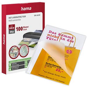 hama Laminierfolien glänzend für A6 80 micron, 100 St. hama Laminierfolien glänzend für A6 80 micron, 100 St.