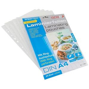 GENIE Laminierfolien glänzend für A4 125 micron Universal-Lochung, 25 St. GENIE Laminierfolien glänzend für A4 125 micron Universal-Lochung, 25 St.
