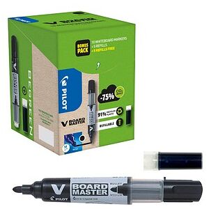 AKTION: PILOT V-Board Master Greenpack Whiteboard-Marker-Set schwarz 2,0 - 5,0 mm, 1 Set + GRATIS 5 Nachfülltuschen AKTION: PILOT V-Board Master Greenpack Whiteboard-Marker-Set schwarz 2,0 - 5,0 mm, 1 Set + GRATIS 5 Nachfülltuschen