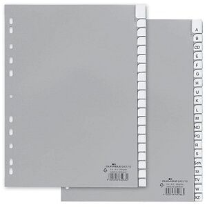 DURABLE Ordnerregister DIN A4 Vollformat A-Z grau 20-teilig mit Wechseltaben, 1 Satz DURABLE Ordnerregister DIN A4 Vollformat A-Z grau 20-teilig mit Wechseltaben, 1 Satz