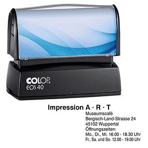 COLOP Textstempel, individualisierbar EOS 40 selbstfärbend blau, schwarz, rot ohne Logo, 1 St. COLOP Textstempel, individualisierbar EOS 40 selbstfärbend blau, schwarz, rot ohne Logo, 1 St.
