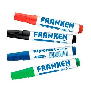 FRANKEN Flipchart-Marker farbsortiert 2,0 - 6,0 mm, 4 St. FRANKEN Flipchart-Marker farbsortiert 2,0 - 6,0 mm, 4 St.