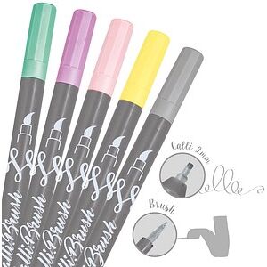 ONLINE® Calli.Brush Double Pastel Brush-Pens farbsortiert, 5 St. ONLINE® Calli.Brush Double Pastel Brush-Pens farbsortiert, 5 St.
