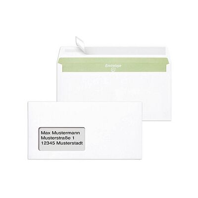 MAILmedia Briefumschläge Envirelope® DIN lang mit Fenster recycling-weiß haftklebend 1.000 St. MAILmedia Briefumschläge Envirelope® DIN lang mit Fenster recycling-weiß haftklebend 1.000 St.