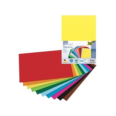 folia Tonpapier farbsortiert 130 g/qm 100 Blatt folia Tonpapier farbsortiert 130 g/qm 100 Blatt