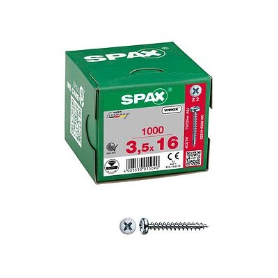 SPAX® Universalschrauben Z2 Halbrundkopf WIROX 0231010350165 3,5 mm x 16 mm, 1.000 St. SPAX® Universalschrauben Z2 Halbrundkopf WIROX 0231010350165 3,5 mm x 16 mm, 1.000 St.