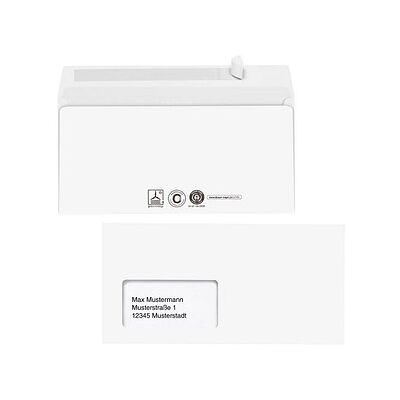 MAILmedia Briefumschläge Envirelope® DIN lang+ mit Fenster recycling-weiß haftklebend 500 St. MAILmedia Briefumschläge Envirelope® DIN lang+ mit Fenster recycling-weiß haftklebend 500 St.