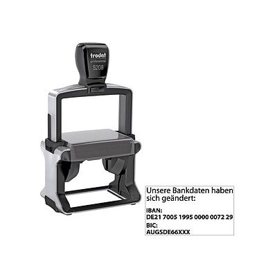 trodat Textstempel, individualisierbar 5208 selbstfärbend schwarz ohne Logo, 1 St. - Nachträglich per Gutschein personalisieren trodat Textstempel, individualisierbar 5208 selbstfärbend schwarz ohne Logo, 1 St. - Nachträglich per Gutschein personalisieren