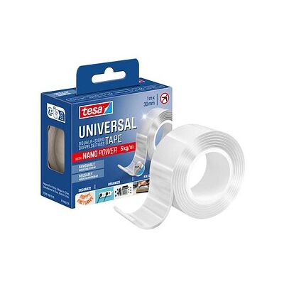 tesa Nano Power Universal doppelseitiges Klebeband 30,0 mm x 1,0 m, 1 Rolle tesa Nano Power Universal doppelseitiges Klebeband 30,0 mm x 1,0 m, 1 Rolle