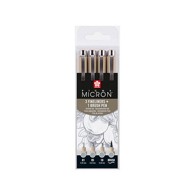 Sakura Pigma Micron Fineliner-Set farbsortiert 0,25 + 0,45 + 0,60 mm, 4 St. Sakura Pigma Micron Fineliner-Set farbsortiert 0,25 + 0,45 + 0,60 mm, 4 St.