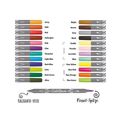 ONLINE® Calli.Brush Brush-Pens farbsortiert, 24 St. ONLINE® Calli.Brush Brush-Pens farbsortiert, 24 St.