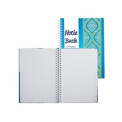 RNK-Verlag Notizbuch mit ABC Register Blue Orient DIN A5 liniert, mehrfarbig Hardcover 96 Seiten, 1 St. RNK-Verlag Notizbuch mit ABC Register Blue Orient DIN A5 liniert, mehrfarbig Hardcover 96 Seiten, 1 St.