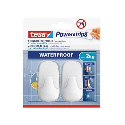 tesa WATERPROOF Small Klebehaken für max. 2,0 kg, 2,0 x 5,0 cm, 2 St. tesa WATERPROOF Small Klebehaken für max. 2,0 kg, 2,0 x 5,0 cm, 2 St.