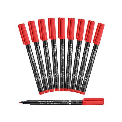 STAEDTLER Lumocolor Folienstifte rot 1,0 mm permanent, 10 St. STAEDTLER Lumocolor Folienstifte rot 1,0 mm permanent, 10 St.