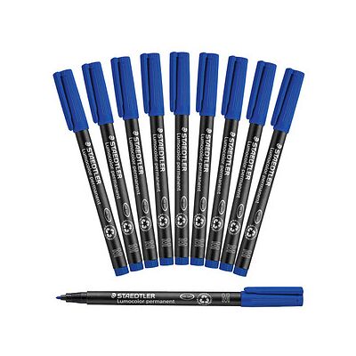 STAEDTLER Lumocolor Folienstifte blau 1,0 mm permanent, 10 St. STAEDTLER Lumocolor Folienstifte blau 1,0 mm permanent, 10 St.