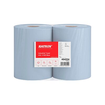 KATRIN Putztuchrollen XXL 3 500 Blue 3-lagig blau, 500 Blätter, 2 Rollen KATRIN Putztuchrollen XXL 3 500 Blue 3-lagig blau, 500 Blätter, 2 Rollen