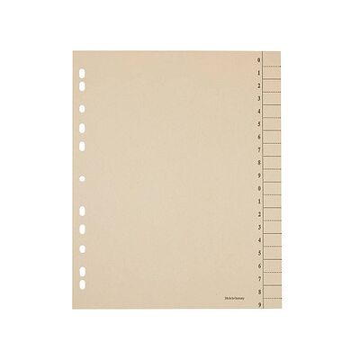Neutral Trennblätter DIN A4 0-9 chamois, 200 g/qm, 100 St. Neutral Trennblätter DIN A4 0-9 chamois, 200 g/qm, 100 St.