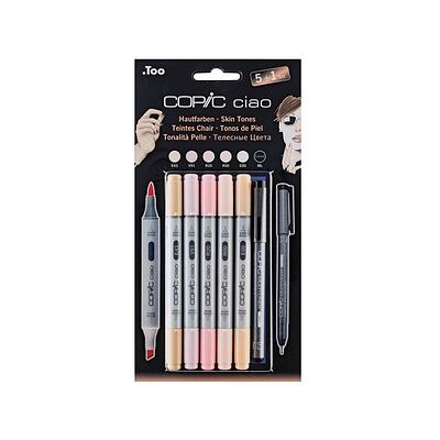 COPIC® Ciao 5+1 Porträtfarben Layoutmarker-Set farbsortiert 1,0 + 6,0 mm, 6 St. COPIC® Ciao 5+1 Porträtfarben Layoutmarker-Set farbsortiert 1,0 + 6,0 mm, 6 St.
