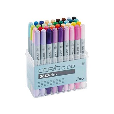 COPIC® Ciao A Layoutmarker-Set farbsortiert 1,0 + 6,0 mm, 36 St. COPIC® Ciao A Layoutmarker-Set farbsortiert 1,0 + 6,0 mm, 36 St.