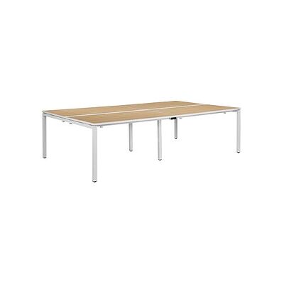 Kaiserkraft 4-Person Team-Schreibtisch - Weiß / Buche Kaiserkraft 4-Person Team-Schreibtisch - Weiß / Buche