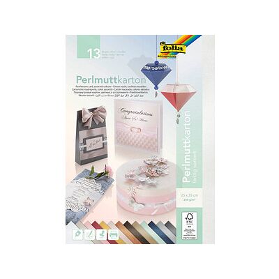 Folia Papier - Perlmuttkarton doppelseitig 25x35 250g 13 Farben Folia Papier - Perlmuttkarton doppelseitig 25x35 250g 13 Farben
