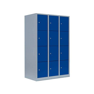LÜLLMANN Schließfachschrank enzianblau, lichtgrau 523431, 12 Schließfächer 118,5 x 50,0 x 180,0 cm LÜLLMANN Schließfachschrank enzianblau, lichtgrau 523431, 12 Schließfächer 118,5 x 50,0 x 180,0 cm