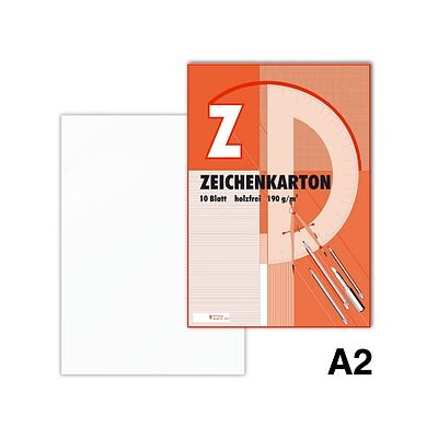 Neutral Zeichenkarton DIN A2 190 g/qm, 10 Blatt, 1 Block Neutral Zeichenkarton DIN A2 190 g/qm, 10 Blatt, 1 Block
