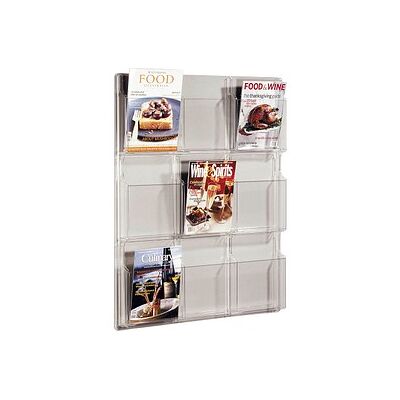 helit Wandprospekthalter transparent 9x DIN A4 9 Fächern 76,6 x 5,1 x 94,5 cm, 1 St. helit Wandprospekthalter transparent 9x DIN A4 9 Fächern 76,6 x 5,1 x 94,5 cm, 1 St.