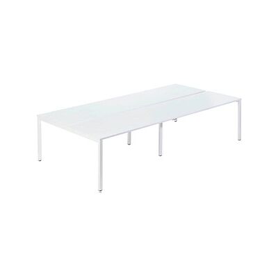 Kaiserkraft 4-Person Bürotisch Weiß / Buchen - Schreibtisch Kaiserkraft 4-Person Bürotisch Weiß / Buchen - Schreibtisch