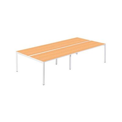 PAPERFLOW Doppelarbeitsplatz Büro Schreibtisch Weiß Buchenholz PAPERFLOW Doppelarbeitsplatz Büro Schreibtisch Weiß Buchenholz