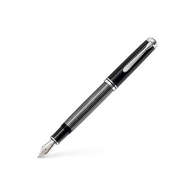 Pelikan Souverän M805 Stresemann Kolbenfüller schwarz/anthrazit/silber F (fein), 1 St. Pelikan Souverän M805 Stresemann Kolbenfüller schwarz/anthrazit/silber F (fein), 1 St.