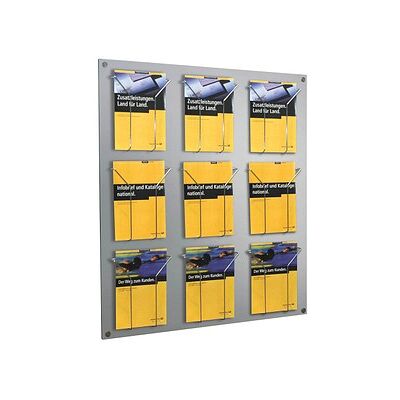 Kerkmann Wandprospekthalter Fokus alu DIN A4 9 Fächern 75,0 x 6,5 x 100,0 cm, 1 St. Kerkmann Wandprospekthalter Fokus alu DIN A4 9 Fächern 75,0 x 6,5 x 100,0 cm, 1 St.