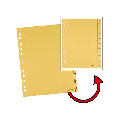 Neutral Trennblätter DIN A4 0-9 gelb, 250 g/qm, 100 St. Neutral Trennblätter DIN A4 0-9 gelb, 250 g/qm, 100 St.